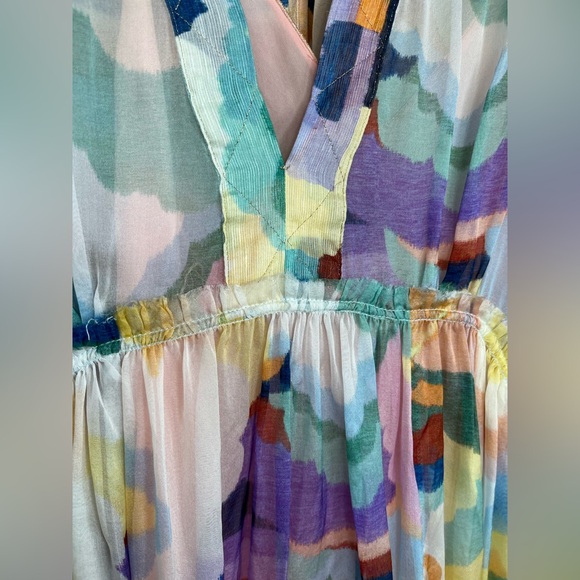 Forte Forte Silk Chiffon Dress with "Up Above in The Sky" Print in Morning. 10 - Picture 5 of 16